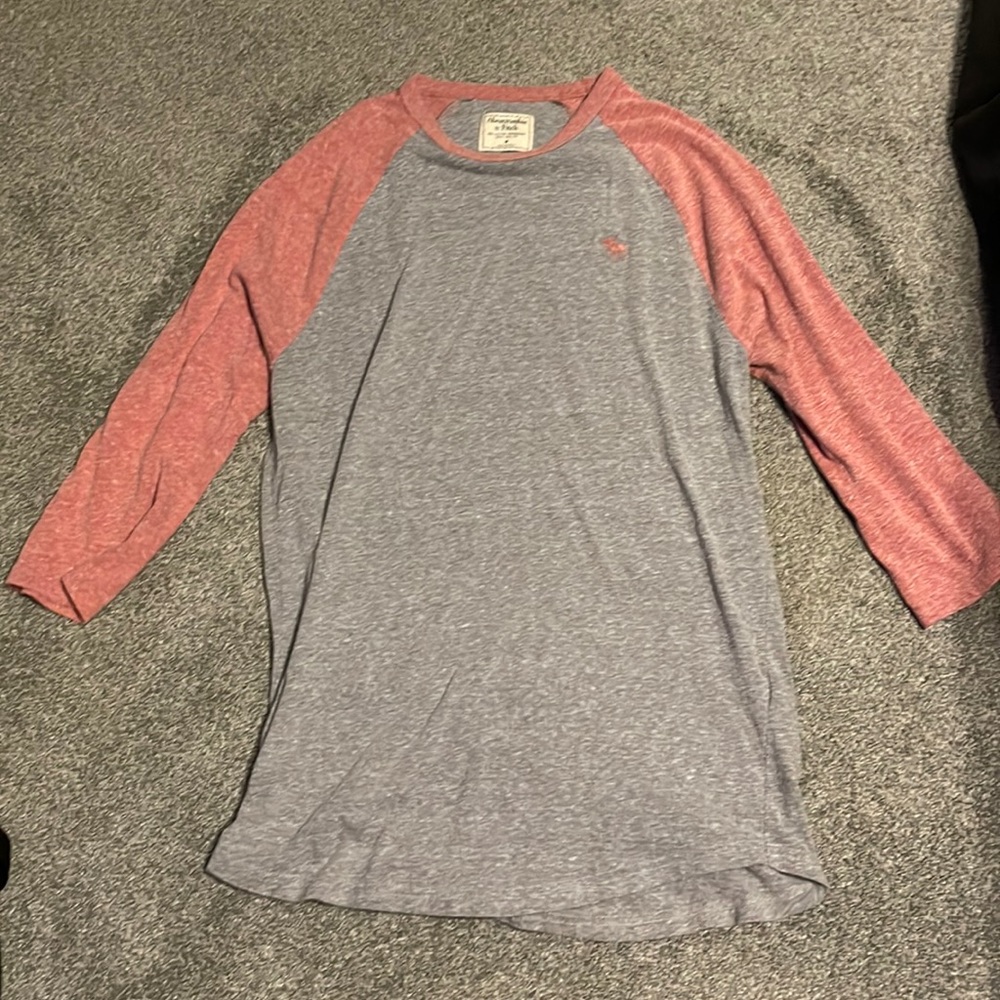 Abercrombie & Fitch 3/4 Sleeve | Red/Grey Heather